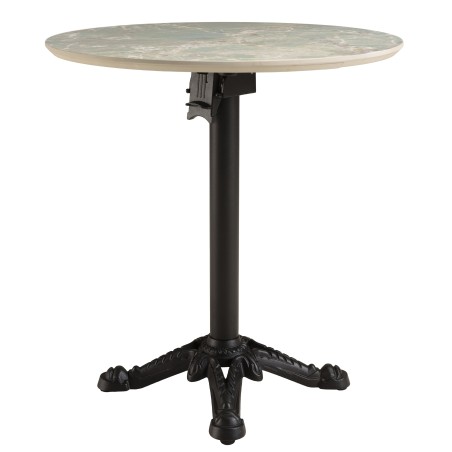 ICARE - Conjunto n.º 1: mesa bistró D70cm plegable de cerámica marmoleado verde