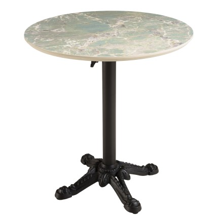 ICARE - Set nr. 1: bistrotafel D70cm opklapbaar van keramiek groen gemarmerd
