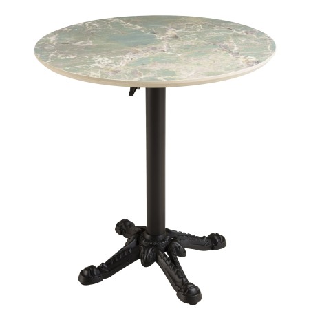 ICARE - Set Nr. 1: Bistrotisch D70cm klappbar aus Keramik grün marmoriert