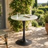 Table bistrot en céramique marbré vert | Meubles Macabane