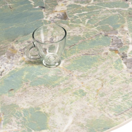 ICARE - Set Nr. 3: Bistrotisch D70cm aus Keramik grün marmoriert