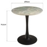 ICARE - Set nr. 3: bistrotafel D70cm van keramiek groen gemarmerd