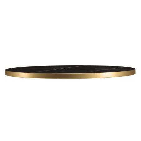ICARE - Conjunto n.º 1: mesa bistró D70cm plegable de cerámica marmoleado negro