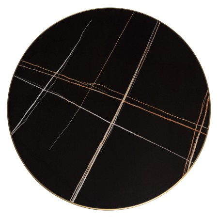 ICARE - Set no. 1: folding bistro table D70cm in black marbled ceramic