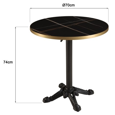 Table bistrot en céramique marbré noir | Meubles Macabane