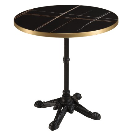 ICARE - Set no. 2: bistro table D70cm in black marbled ceramic