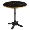 ICARE - Conjunto n.º 2: mesa bistró D70cm de cerámica marmoleado negro