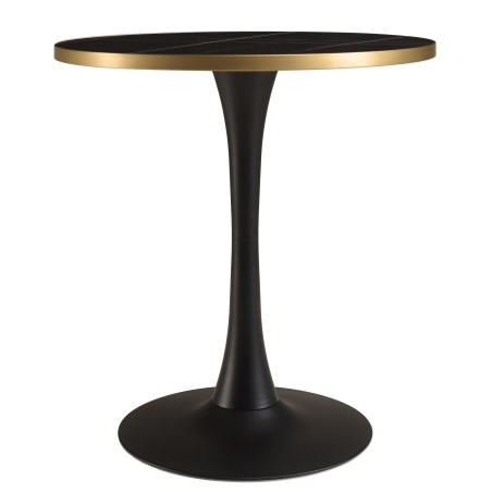 ICARE - Set n. 3: tavolo bistrot D70cm in ceramica marmorizzato nero