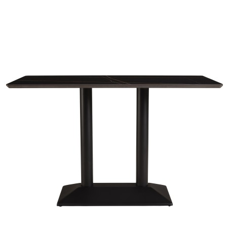 ICARE - Set Nr. 1: Bistrotisch rechteckig 120x70cm aus Keramik schwarz marmoriert