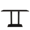 ICARE - Set n. 1: tavolo bistrot rettangolare 120x70cm in ceramica marmorizzato nero