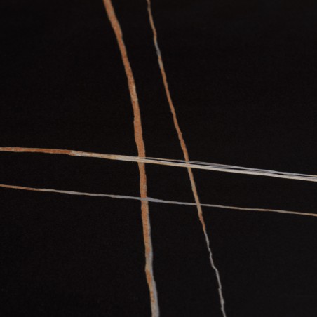 ICARE - Conjunto n.º 1: mesa bistró rect. 120x70cm de cerámica marmoleado negro