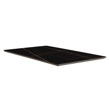 ICARE - Set n. 1: tavolo bistrot rettangolare 120x70cm in ceramica marmorizzato nero