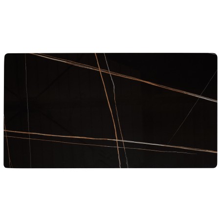 ICARE - Set no. 1: bistro table rectangular 120x70cm in black marbled ceramic