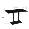 ICARE - Conjunto n.º 1: mesa bistró rect. 120x70cm de cerámica marmoleado negro