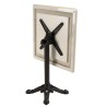 ICARE - Set no. 1: folding bistro table 70x70cm in white marbled ceramic