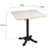 ICARE - Set n. 1: tavolo bistrot 70x70cm pieghevole in ceramica marmorizzato bianco