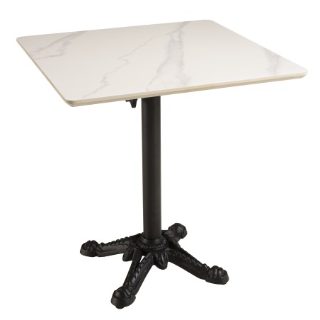 ICARE - Set nr. 1: bistrotafel 70x70cm opklapbaar van keramiek wit gemarmerd