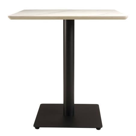 ICARE - Set n. 2: tavolo bistrot 70x70cm in ceramica marmorizzato bianco