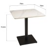 ICARE - Conjunto n.º 2: mesa bistró 70x70cm de cerámica marmoleado blanco
