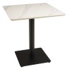 ICARE - Set nr. 2: bistrotafel 70x70cm van keramiek wit gemarmerd