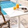 ICARE - Set no. 3: bistro table 70x70cm in white marbled ceramic