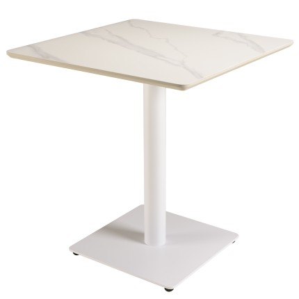 ICARE - Set no. 3: bistro table 70x70cm in white marbled ceramic