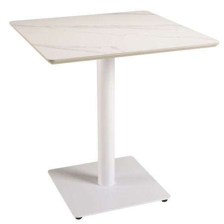 ICARE - Set no. 3: bistro table 70x70cm in white marbled ceramic
