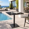 ICARE - Set n. 2: tavolo bistrot 70x70cm in ceramica marmorizzato nero