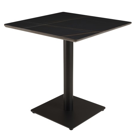 ICARE - Set n. 2: tavolo bistrot 70x70cm in ceramica marmorizzato nero