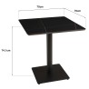 ICARE - Set Nr. 2: Bistrotisch 70x70cm aus Keramik schwarz marmoriert