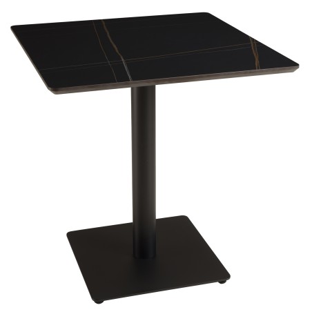 ICARE - Set Nr. 2: Bistrotisch 70x70cm aus Keramik schwarz marmoriert