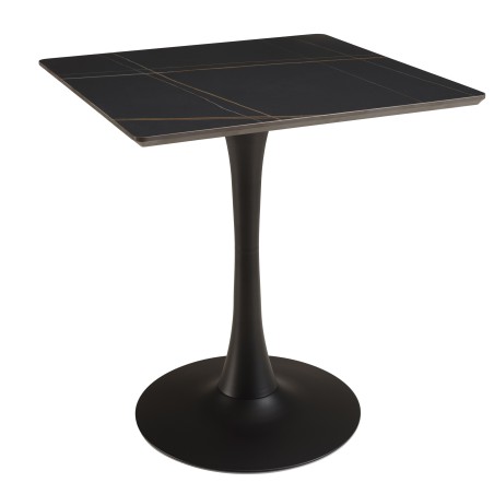 Table bistrot en céramique marbré noir | Meubles Macabane
