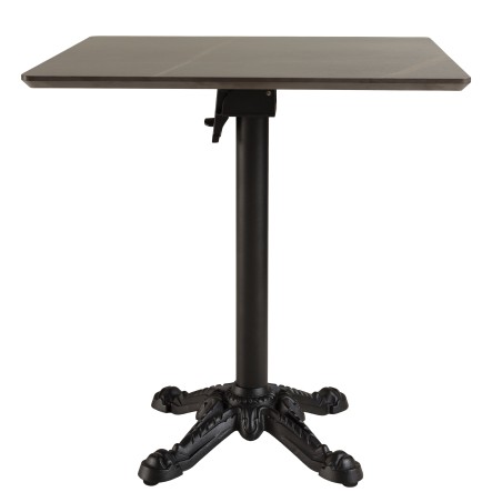 ICARE - Set no. 1: folding bistro table 70x70cm in black marbled ceramic