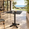 ICARE - Set no. 1: folding bistro table 70x70cm in black marbled ceramic