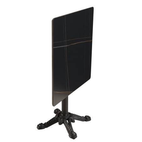 ICARE - Set no. 1: folding bistro table 70x70cm in black marbled ceramic