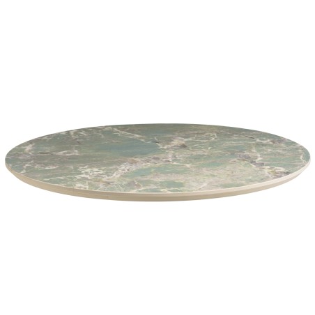ICARE - Conjunto n.º 2: mesa bistró D70cm de cerámica marmoleado verde