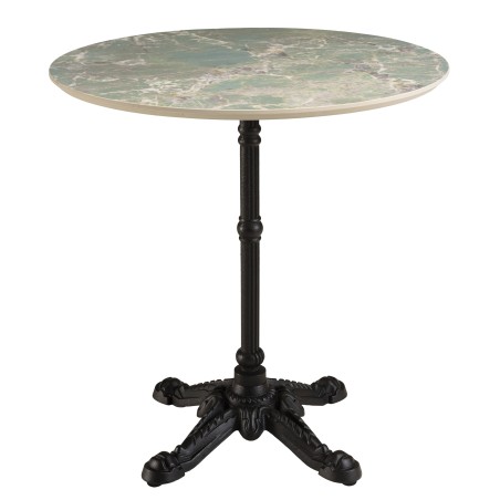 Table bistrot en céramique marbré vert