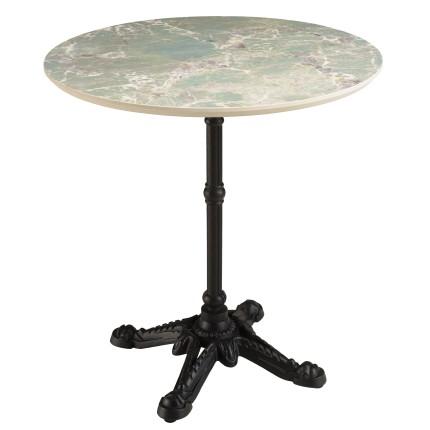 ICARE - Set n. 2: tavolo bistrot D70cm in ceramica marmorizzato verde