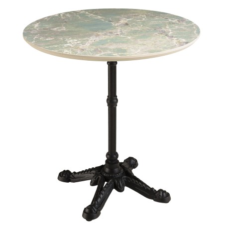 ICARE - Set no. 2: bistro table D70cm in green marbled ceramic