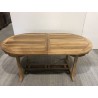 Ovale uitschuifbare tuintafel van onbehandeld teakhout 180/240*100 cm