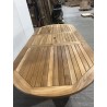 Ovale uitschuifbare tuintafel van onbehandeld teakhout 180/240*100 cm