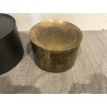 SECONDE MAIN - Set de 2 tables d'appoint rondes métal gris anthracite et doré