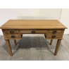 SECOND-HAND - Brown teak wood desk with 5 drawers