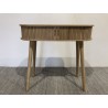Oval console table 80x30cm in natural-coloured wood | Macabane