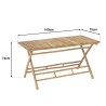 Table à manger pliante en bambou 140x70cm | Meubles Macabane