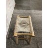 WILL Teak Branch Stool with White Macramé Seat