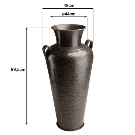 Vase Aluminium HONORE 45cm antikes schwarzes Kupfer