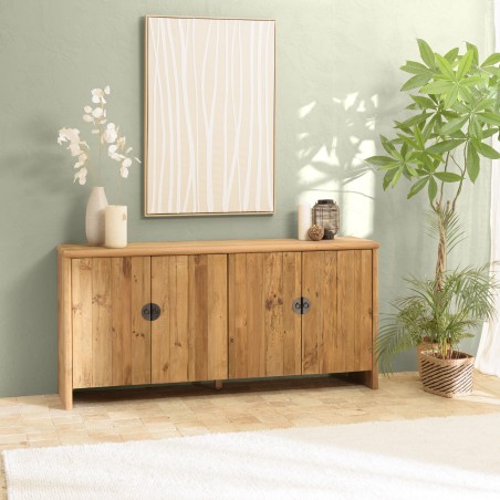 Sideboard aus recyceltem Kiefernholz SANDY - Stauraummöbel 4 Türen