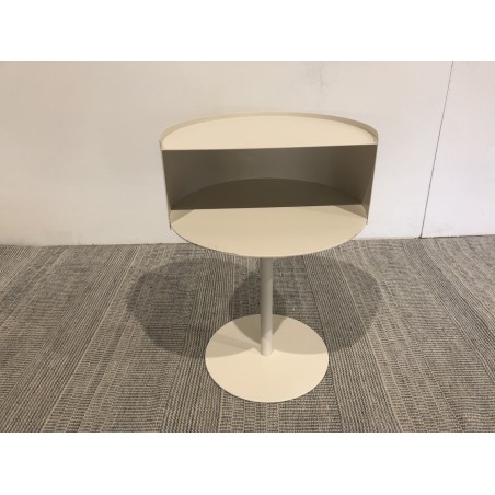 Table d'appoint ronde en acier beige D35cm | Collection Agathe