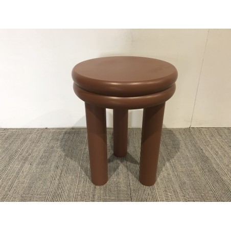Runder Beistelltisch aus terrakottafarben lackiertem Holz D35cm | Macabane Möbel